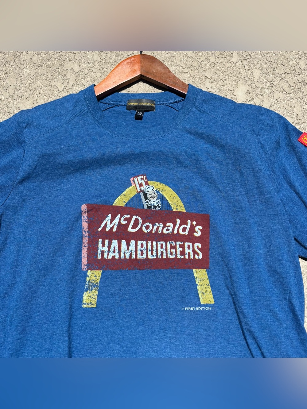 Vintage McDonald's 15¢ Logo Graphic T-Shirt Blue Casual Women’s Large - Picture 2 of 8
